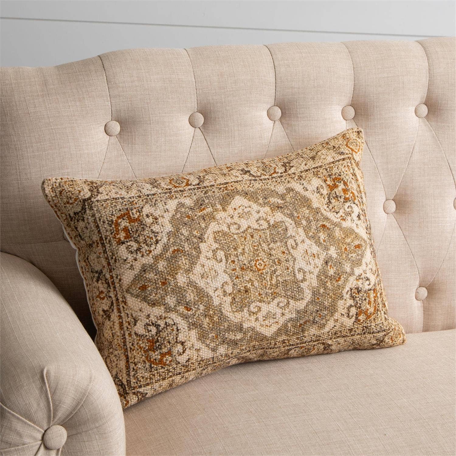 Lumbar Pillow | Knubby Slub Antique Rug