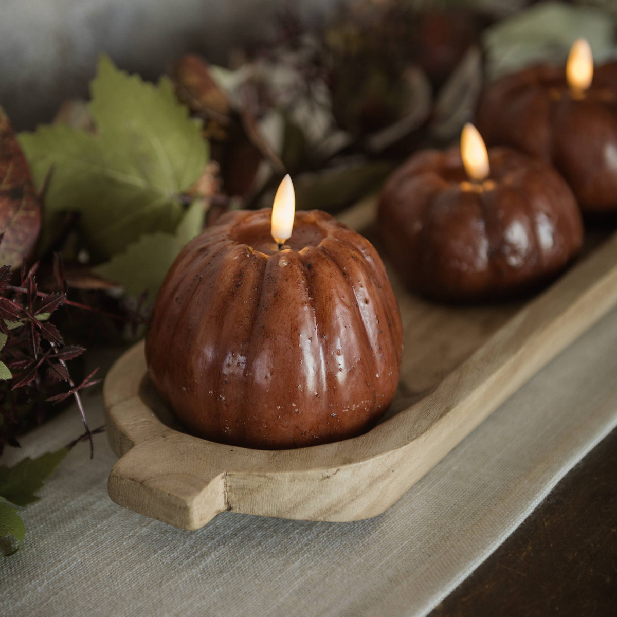Bronze Tall Pumpkin Candle