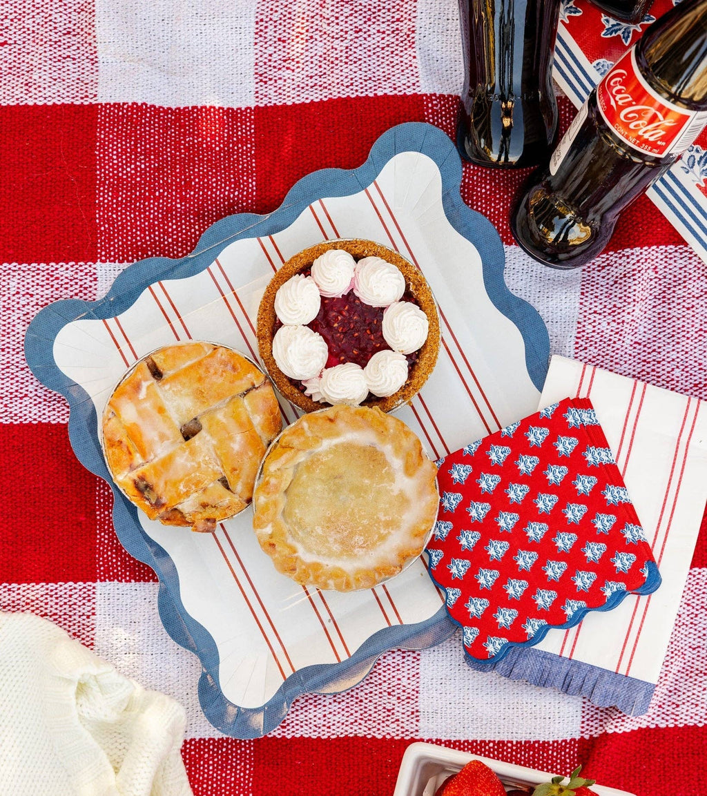 Red Stripes Paper Plate