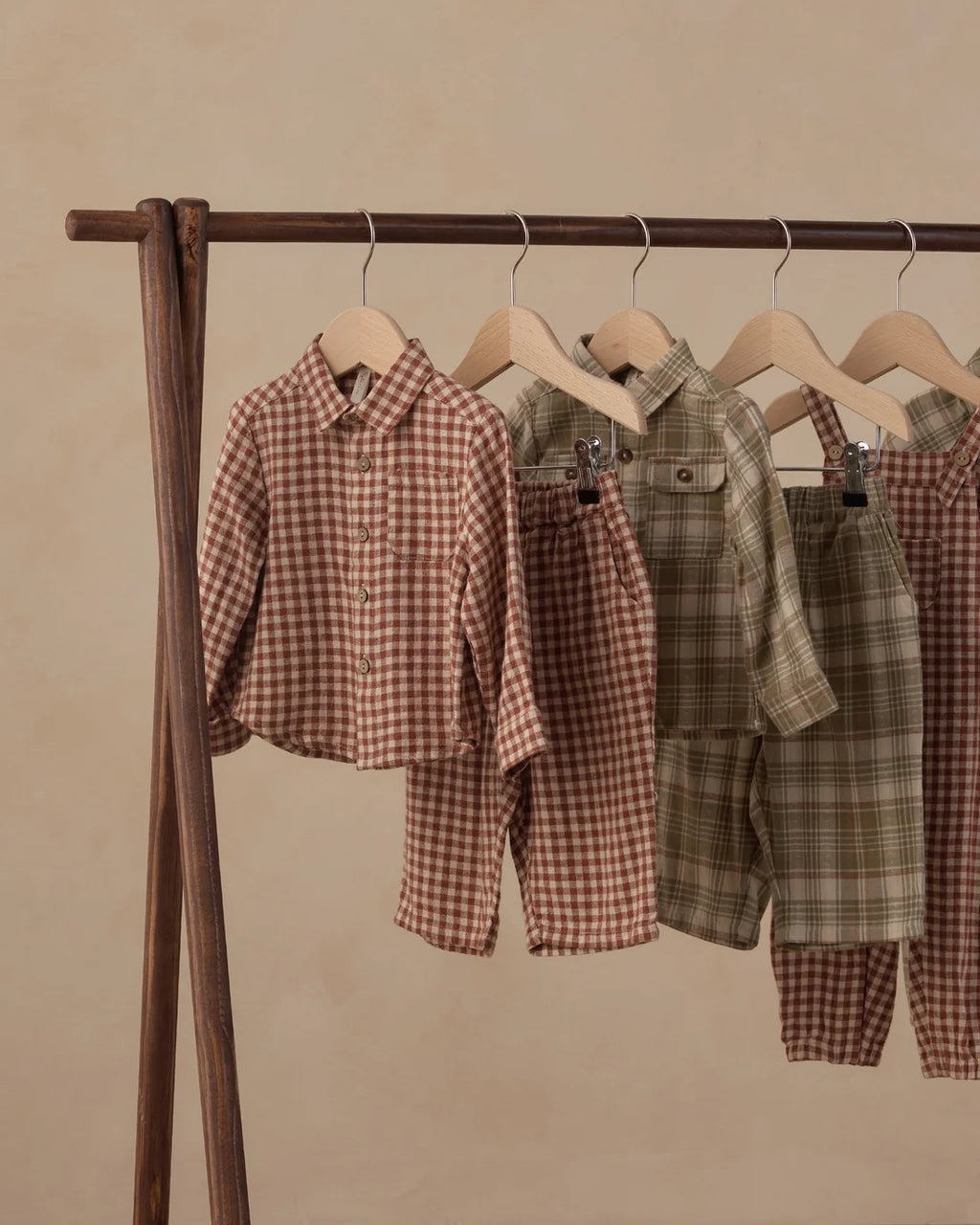 Collared Long Sleeve Shirt | Brick Check