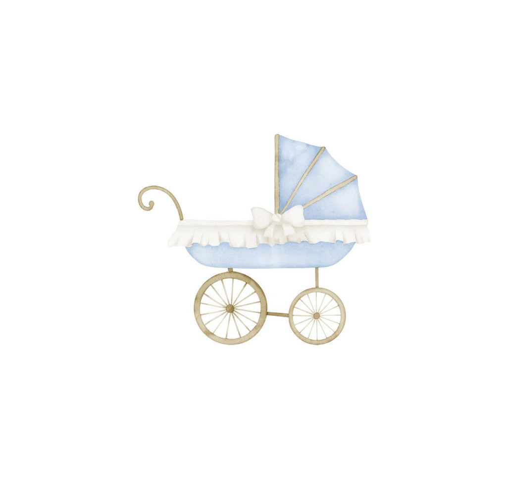Baby Carriage Cocktail Napkin | Blue