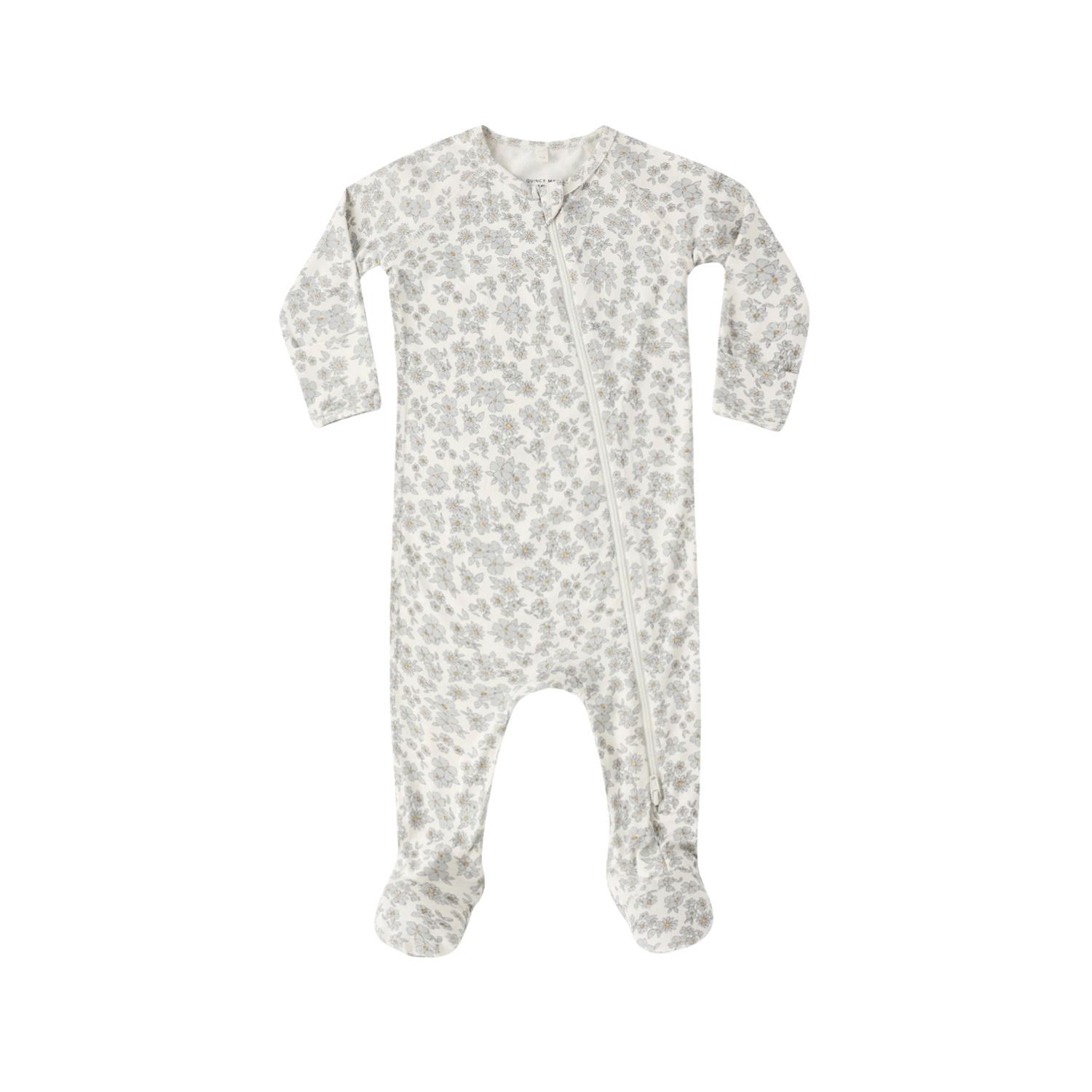 Bamboo Zip Footie l Blue Floral