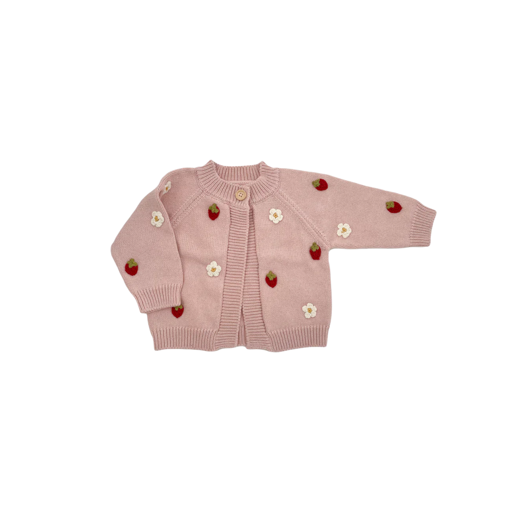 Flower Cardigan | Blush Strawberry