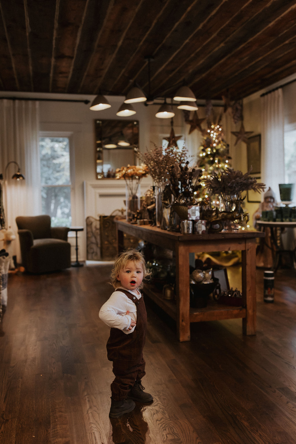 Cargo Baby Overall l Brown Plaid