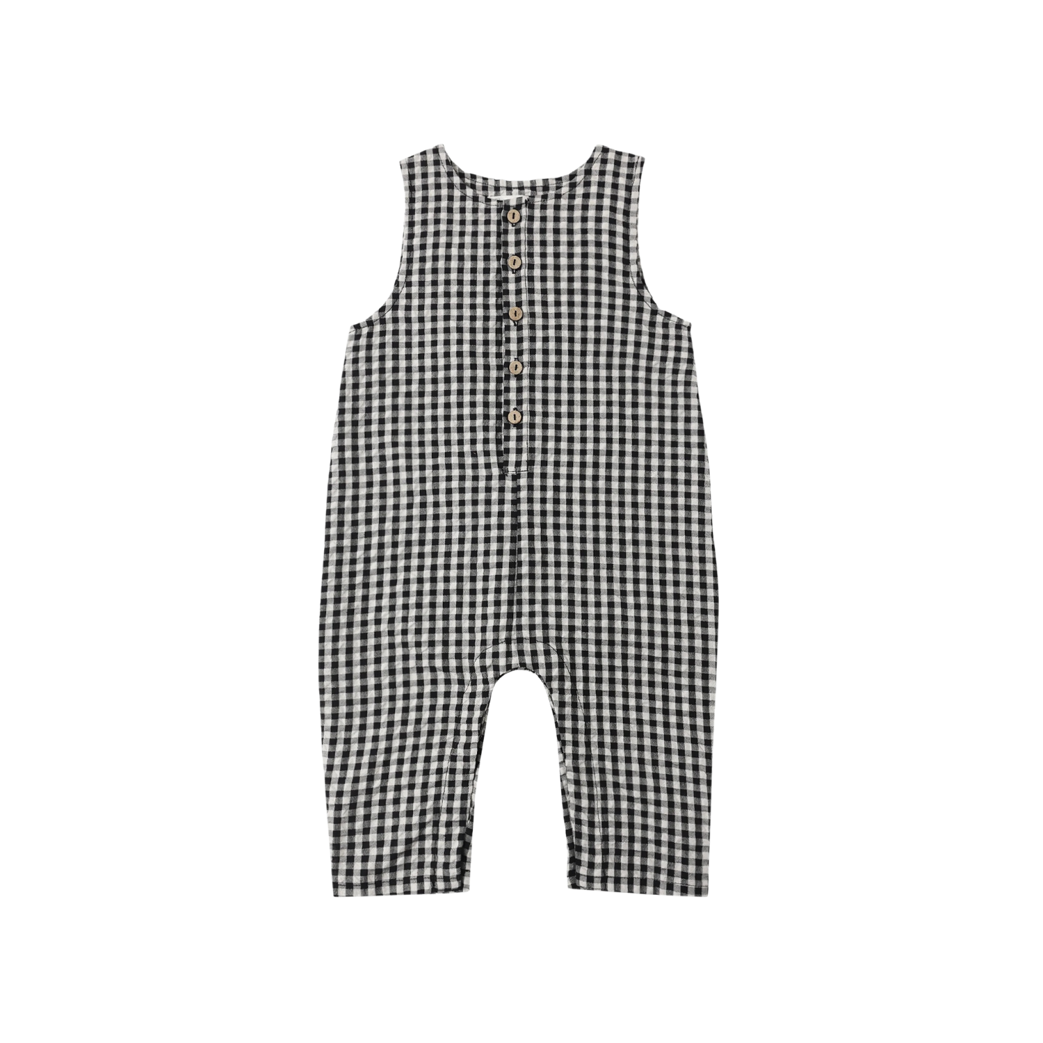 Button Jumpsuit | Black Check