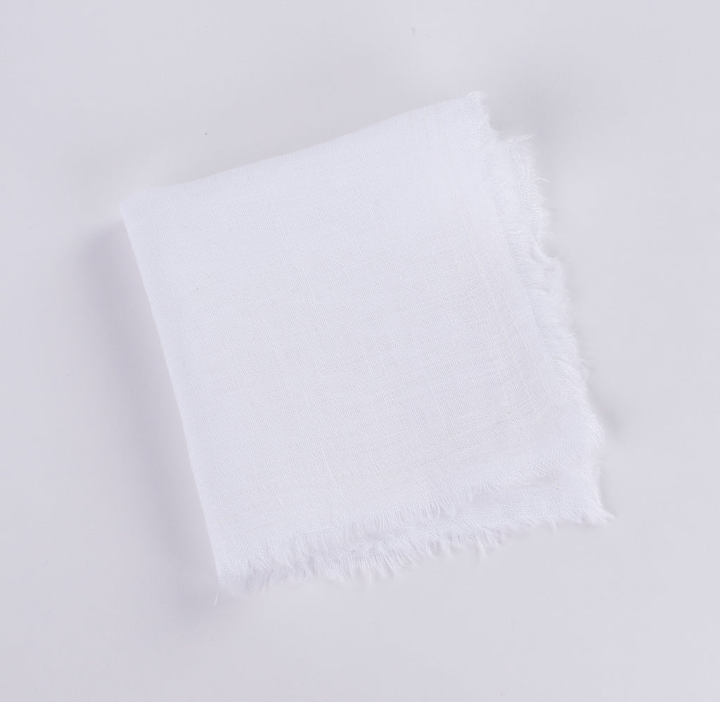 Brisbane Linen Cocktail Napkin Set | White