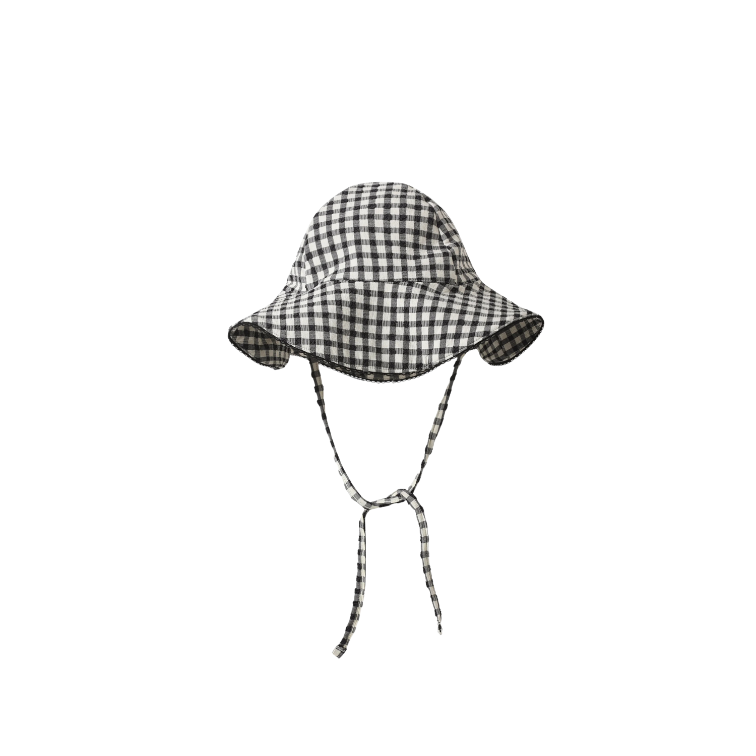 Floppy Swim Hat | Black Gingham