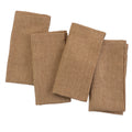 Four brown checkered napkins on a white background