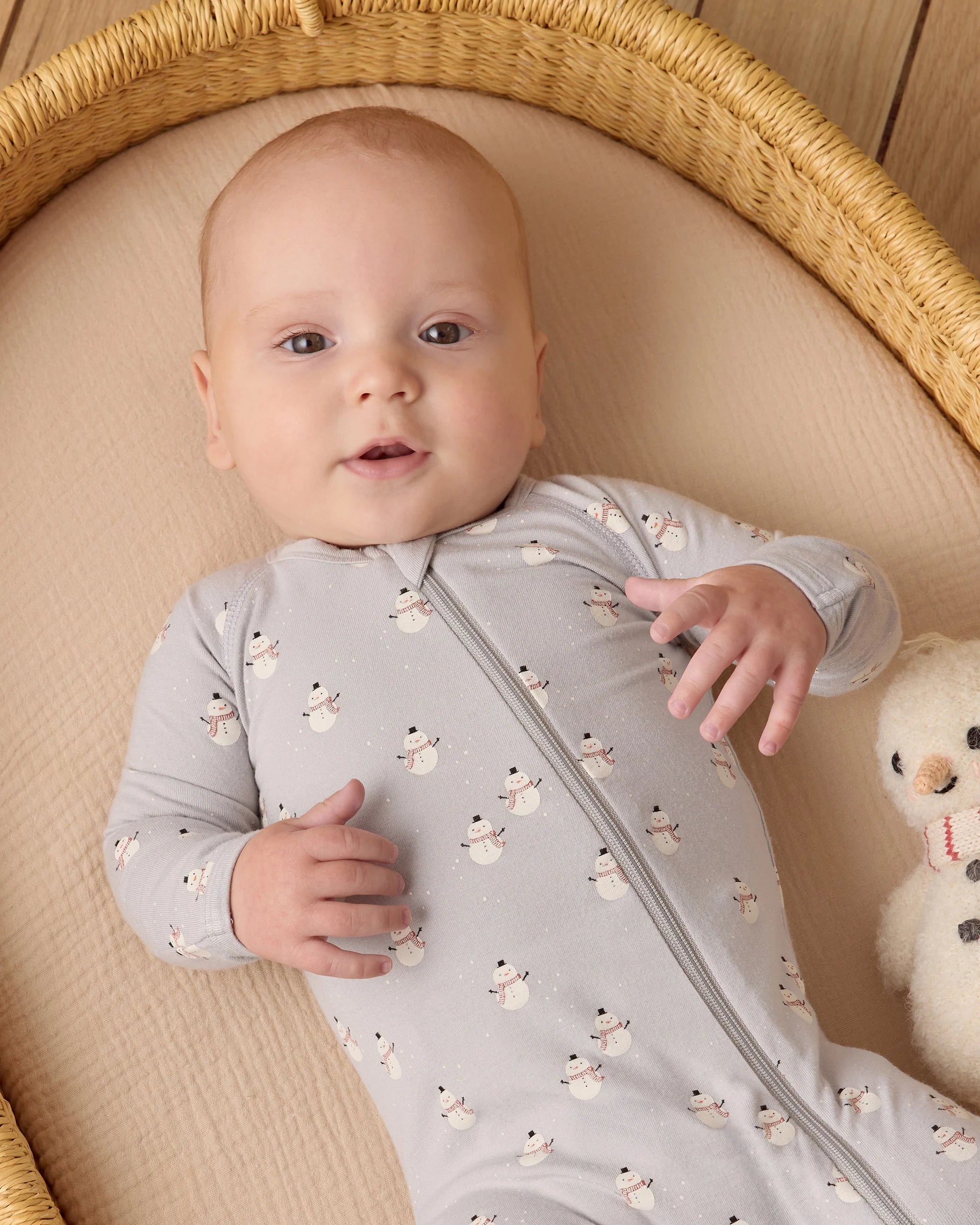Bamboo Zip Footie | Snowmen