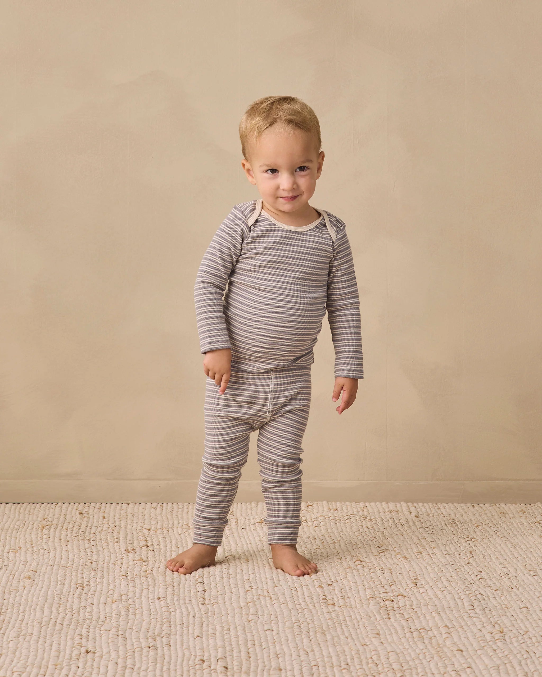 Ribbed Tee & Legging Set | Microstripe