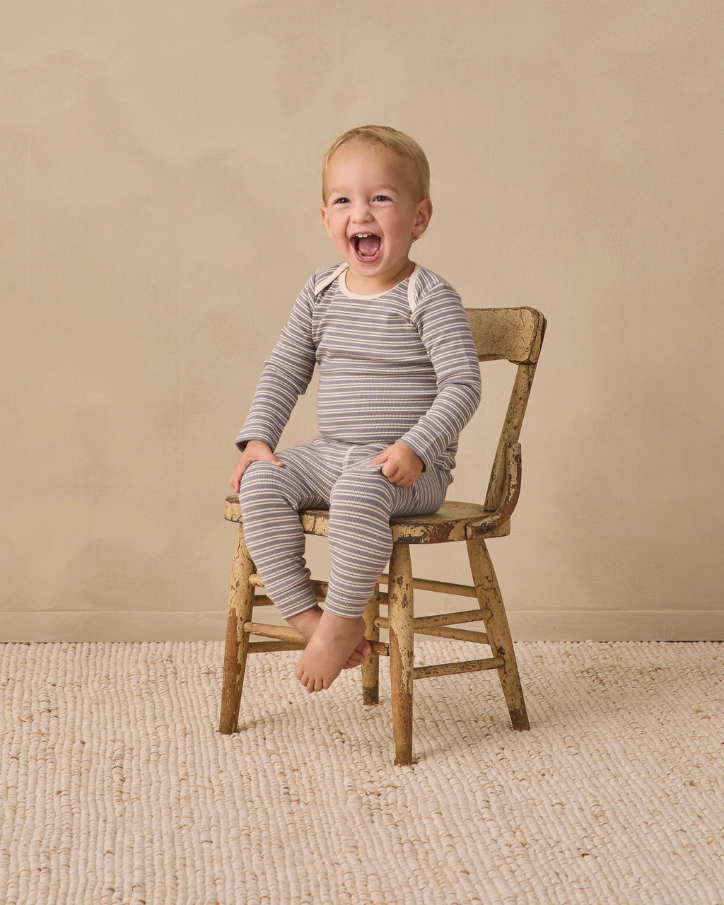 Ribbed Tee & Legging Set | Microstripe