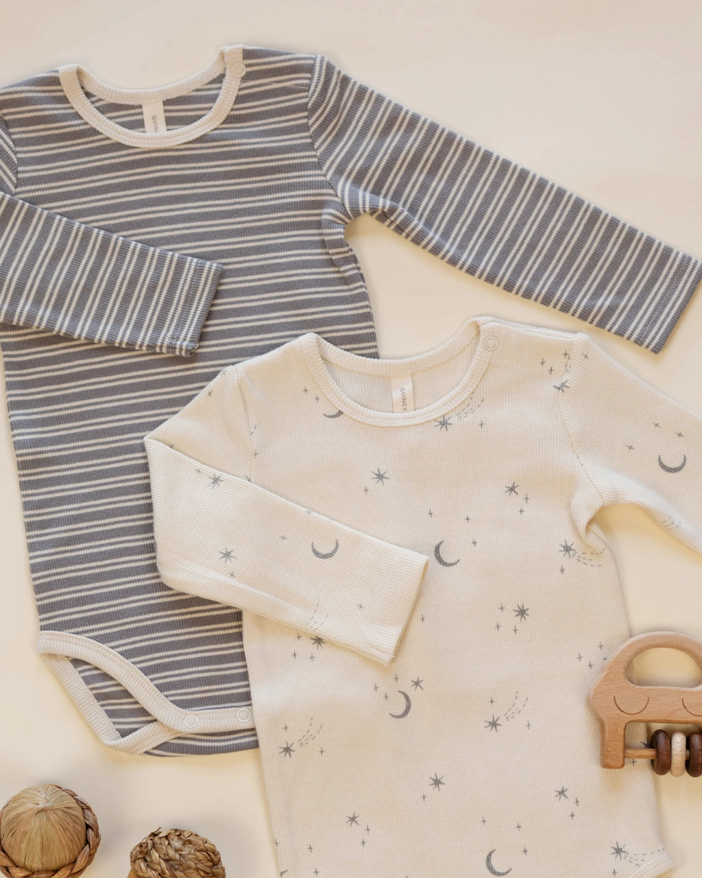 Ribbed Bodysuit | Two pack | Microstripe & Celestial