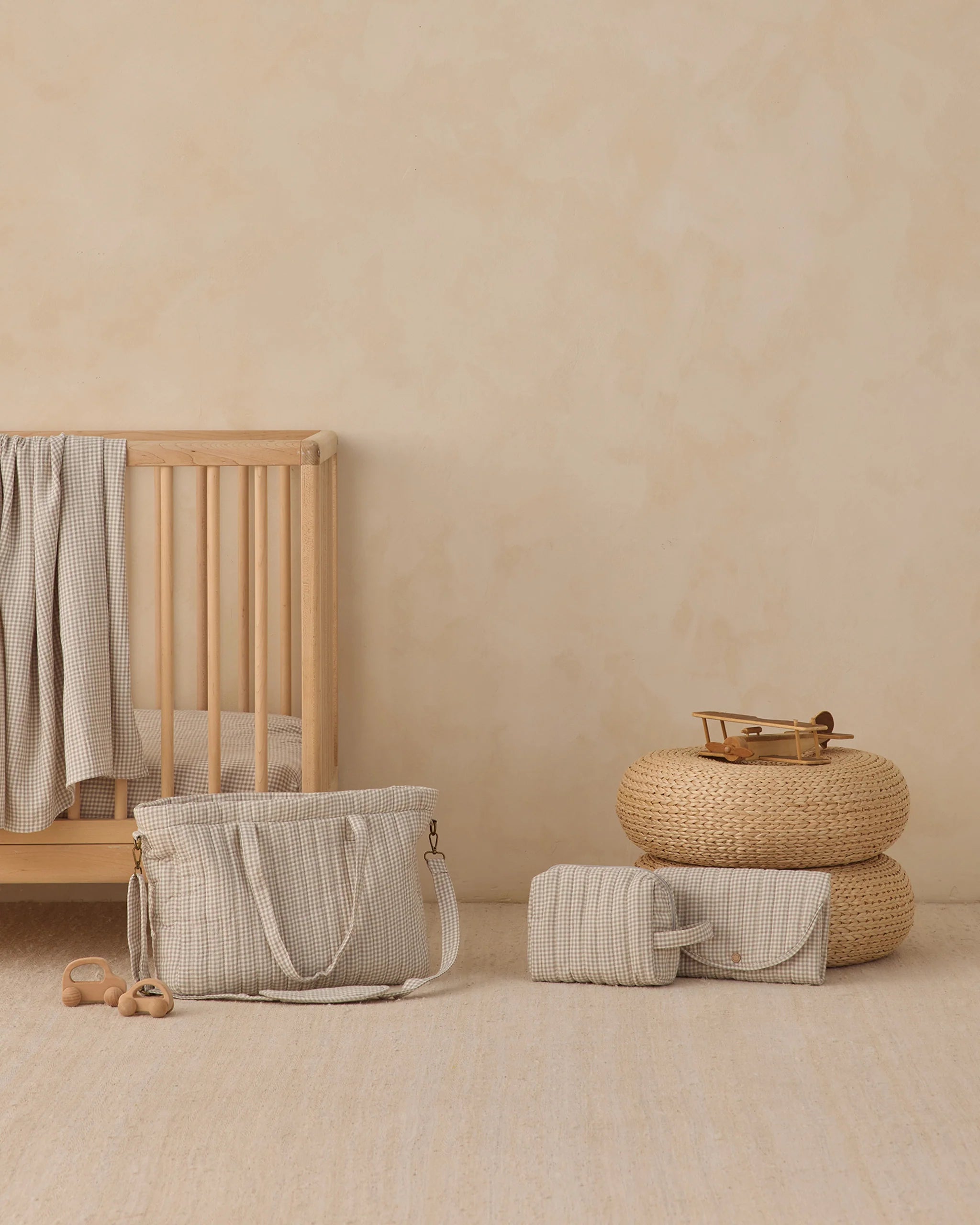 Woven Crib Sheet l Sage Gingham