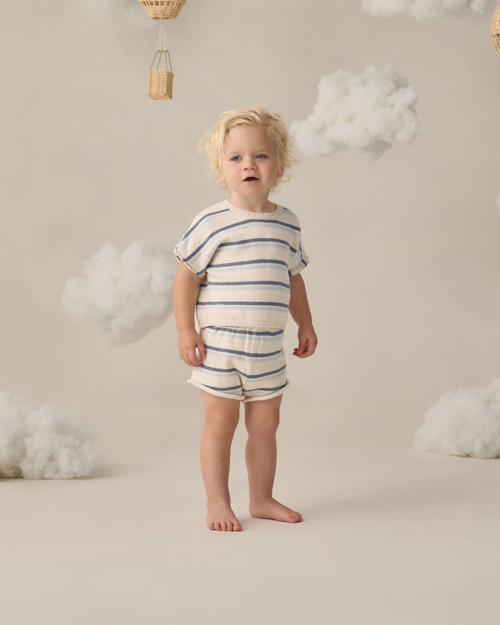 Relaxed Summer Knit Set | Ocean Stripe