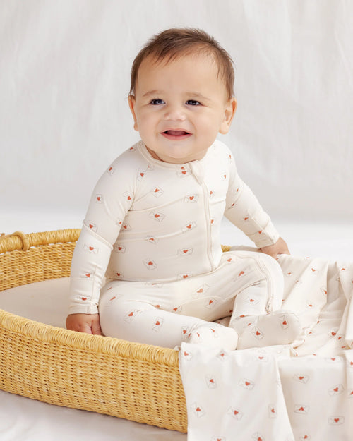 Bamboo Zip Footie | Valentine