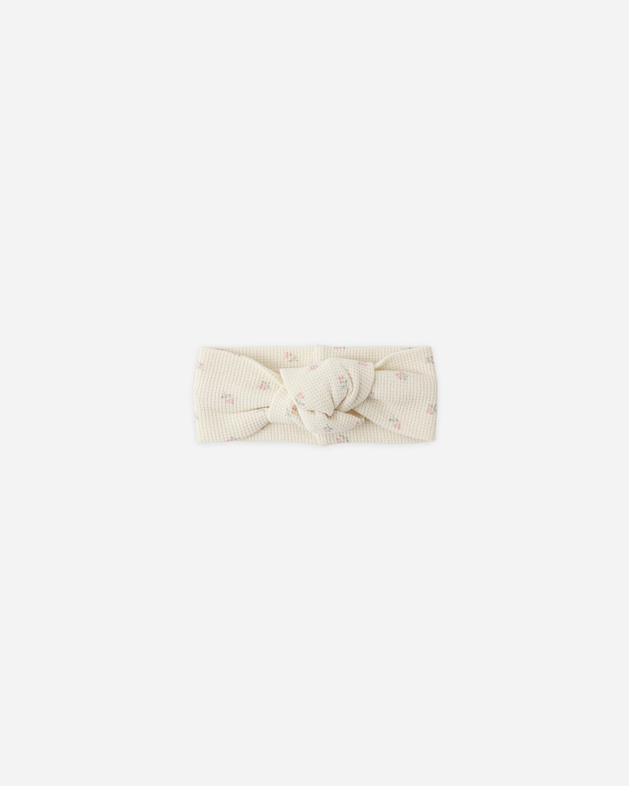 Waffle Knotted Headband - Mauve Ditsy