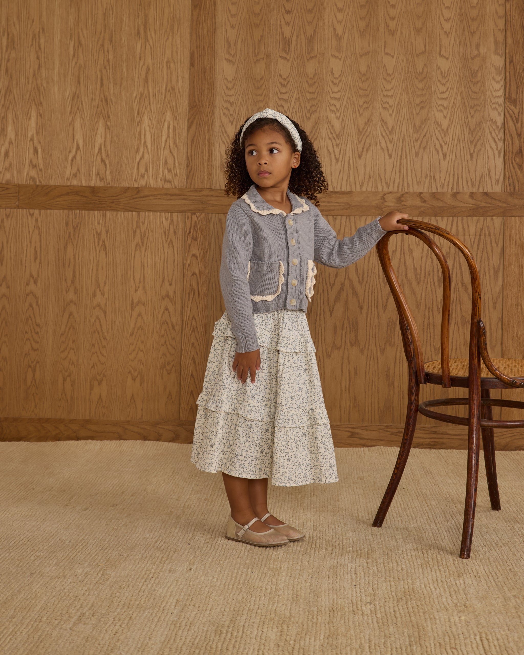 Collared Cardigan l Dusty Blue