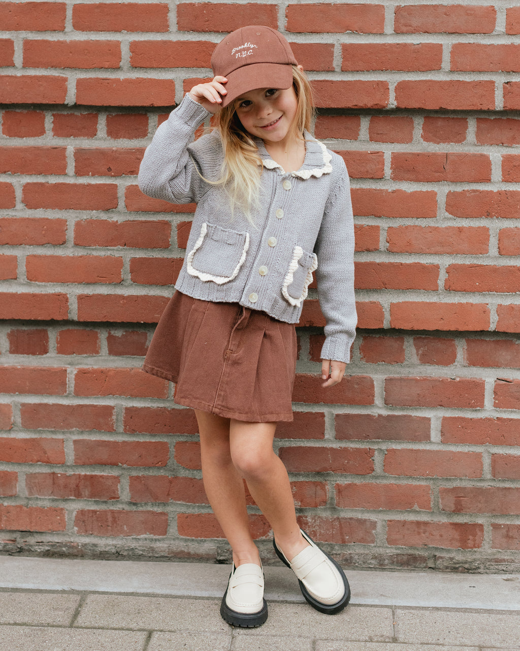 Collared Cardigan l Dusty Blue