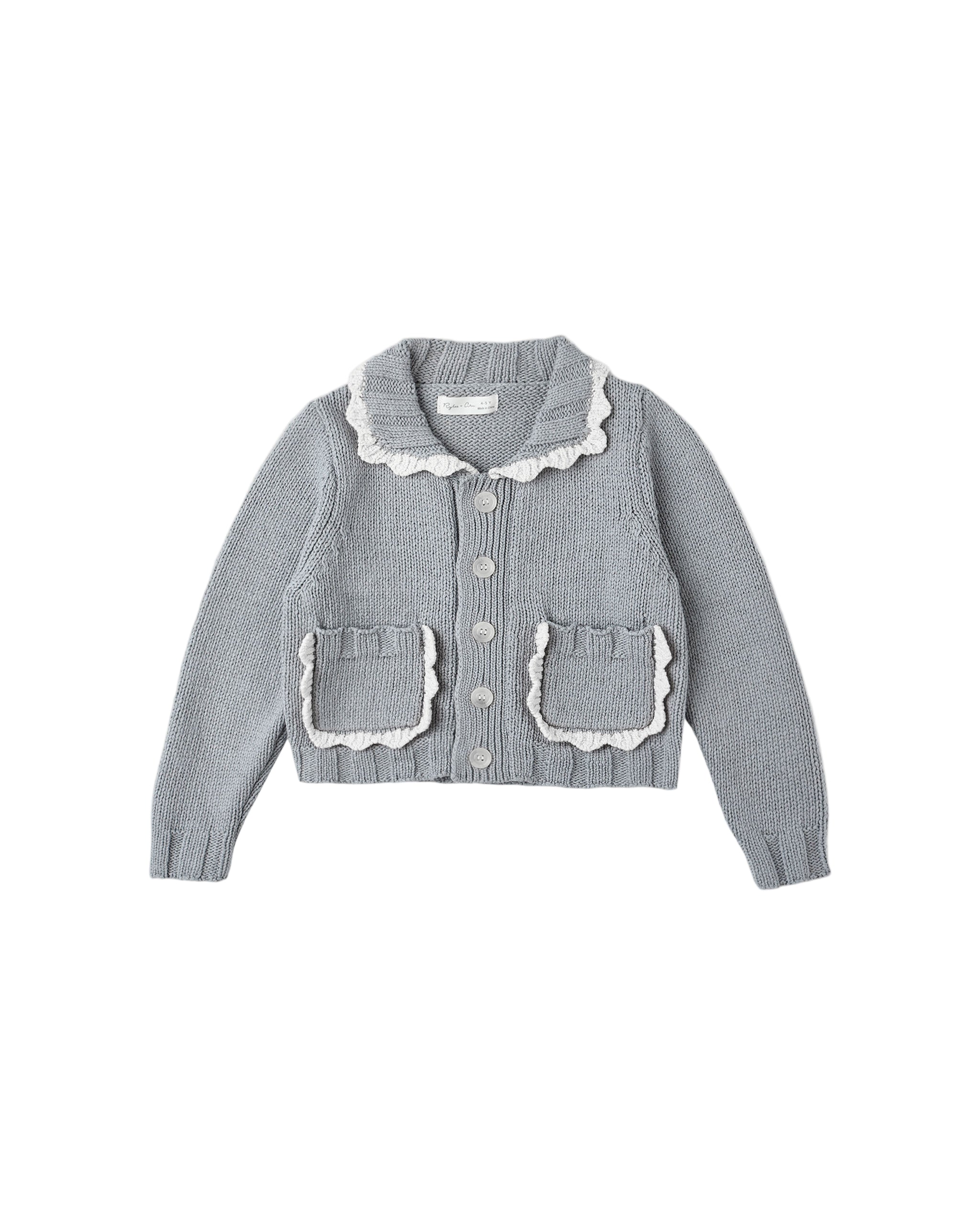 Collared Cardigan l Dusty Blue