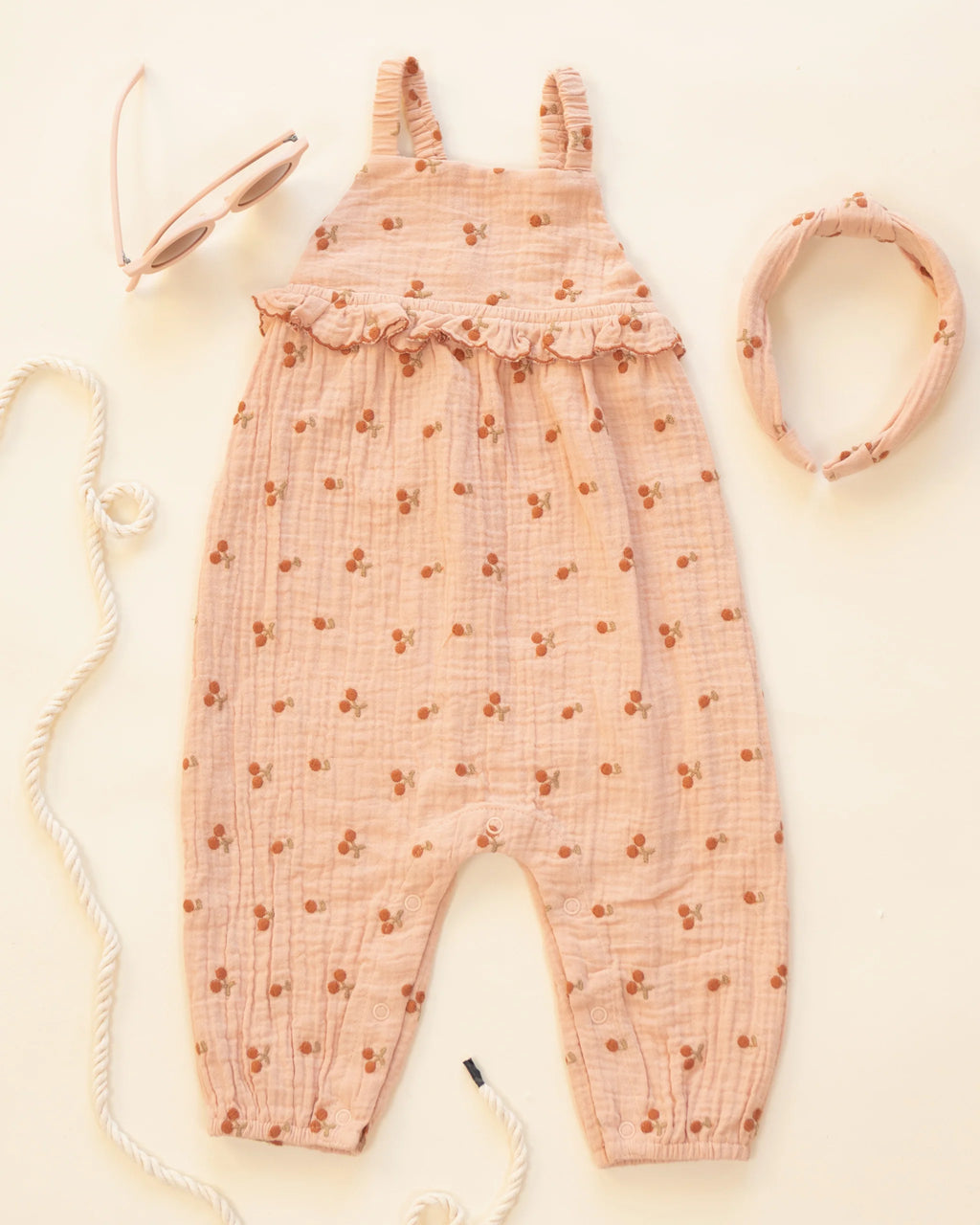 Kinsley Jumpsuit | Cherry Embroidery