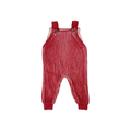 Cotton Brioche Overalls | Red/Cream