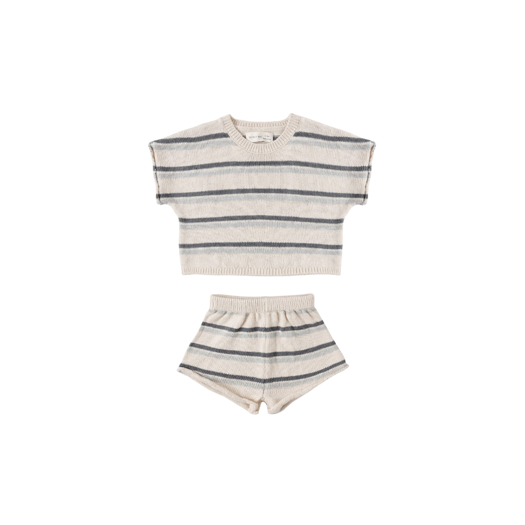 Relaxed Summer Knit Set | Ocean Stripe