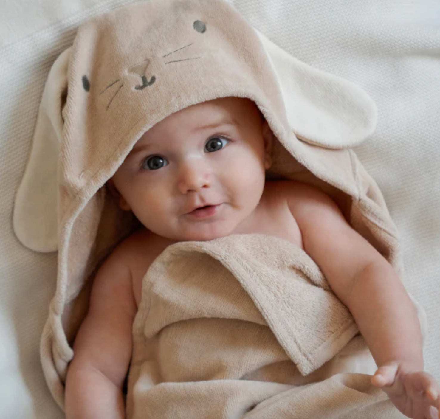 Taupe Bunny Hooded Towel
