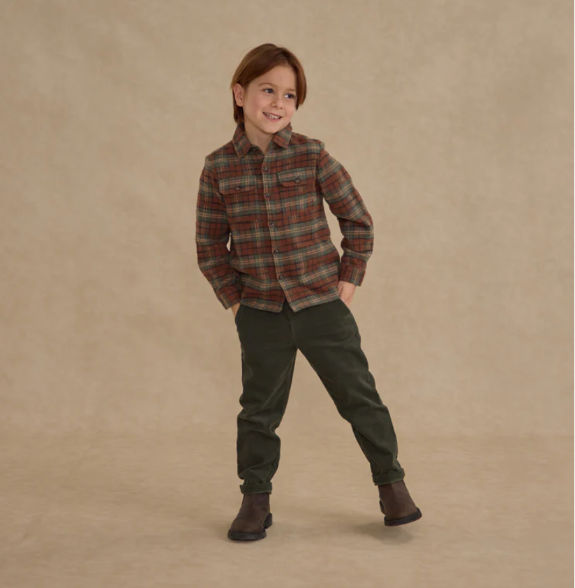 Pocketed Flannel Shirt l Holiday Plaid