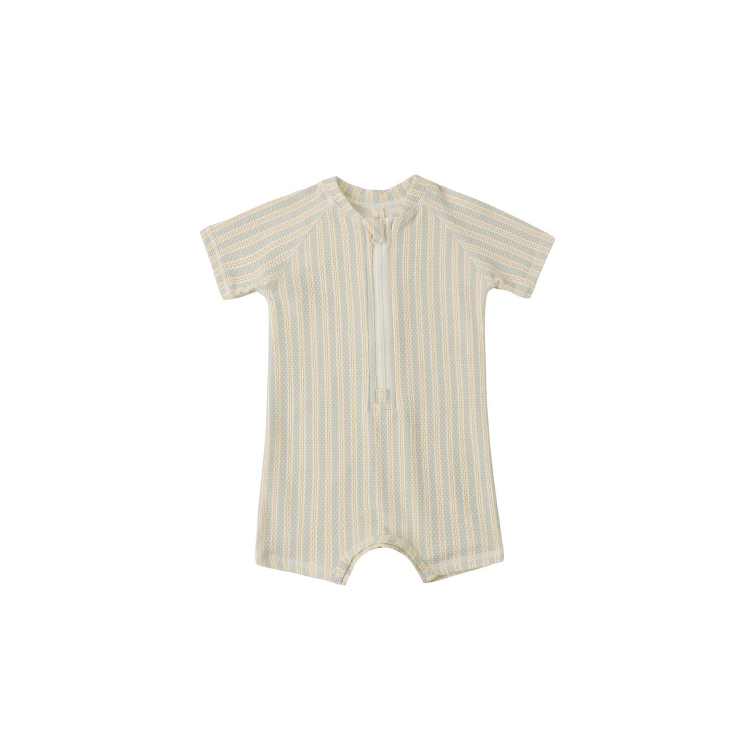 Zip Rashguard One-Piece | Blue + Butterscotch Stripe