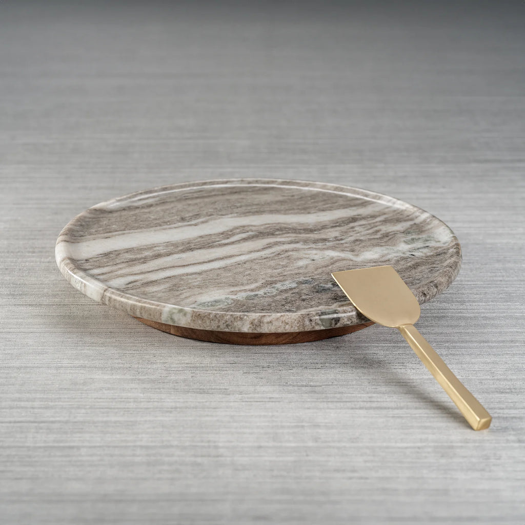 Crema Marfil Marble Lazy Susan | In Shoppe Pickup Only