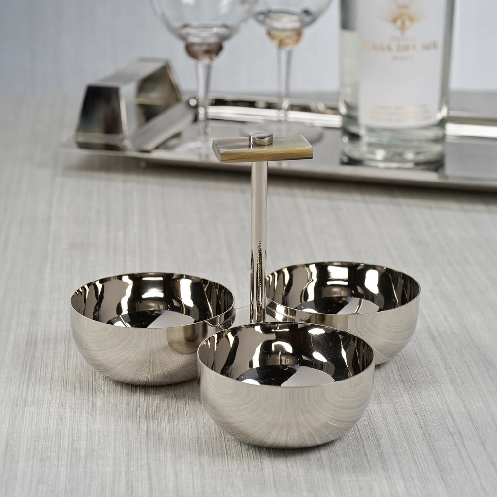 Horn & Nickel Serving Condiment Set