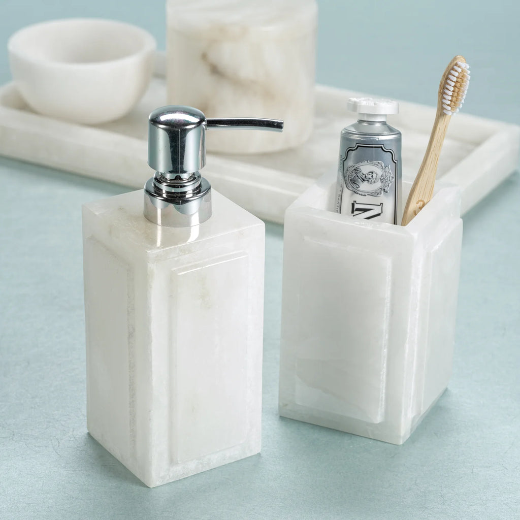 Alabaster Tooth Brush Holder | In Shoppe Pickup Only