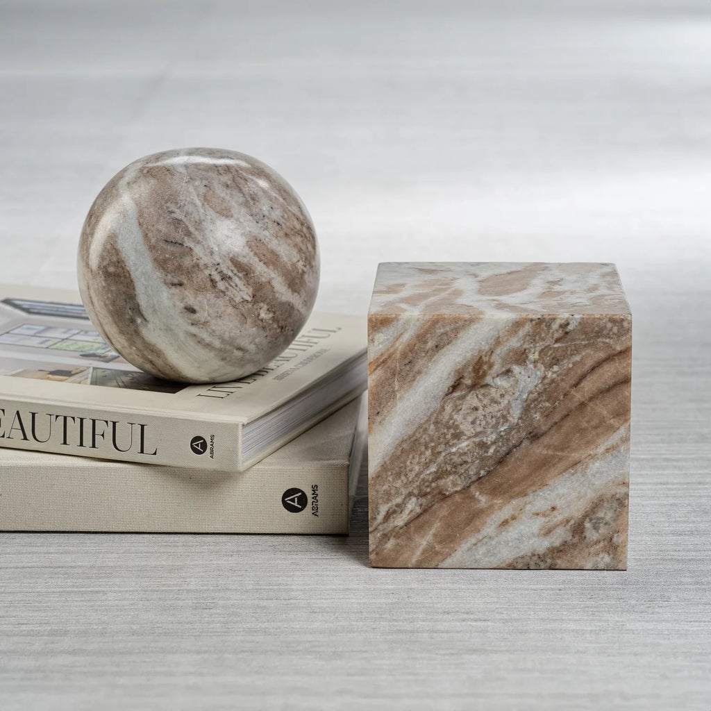Arabescato Marble Bookend | In Shoppe Pickup Only