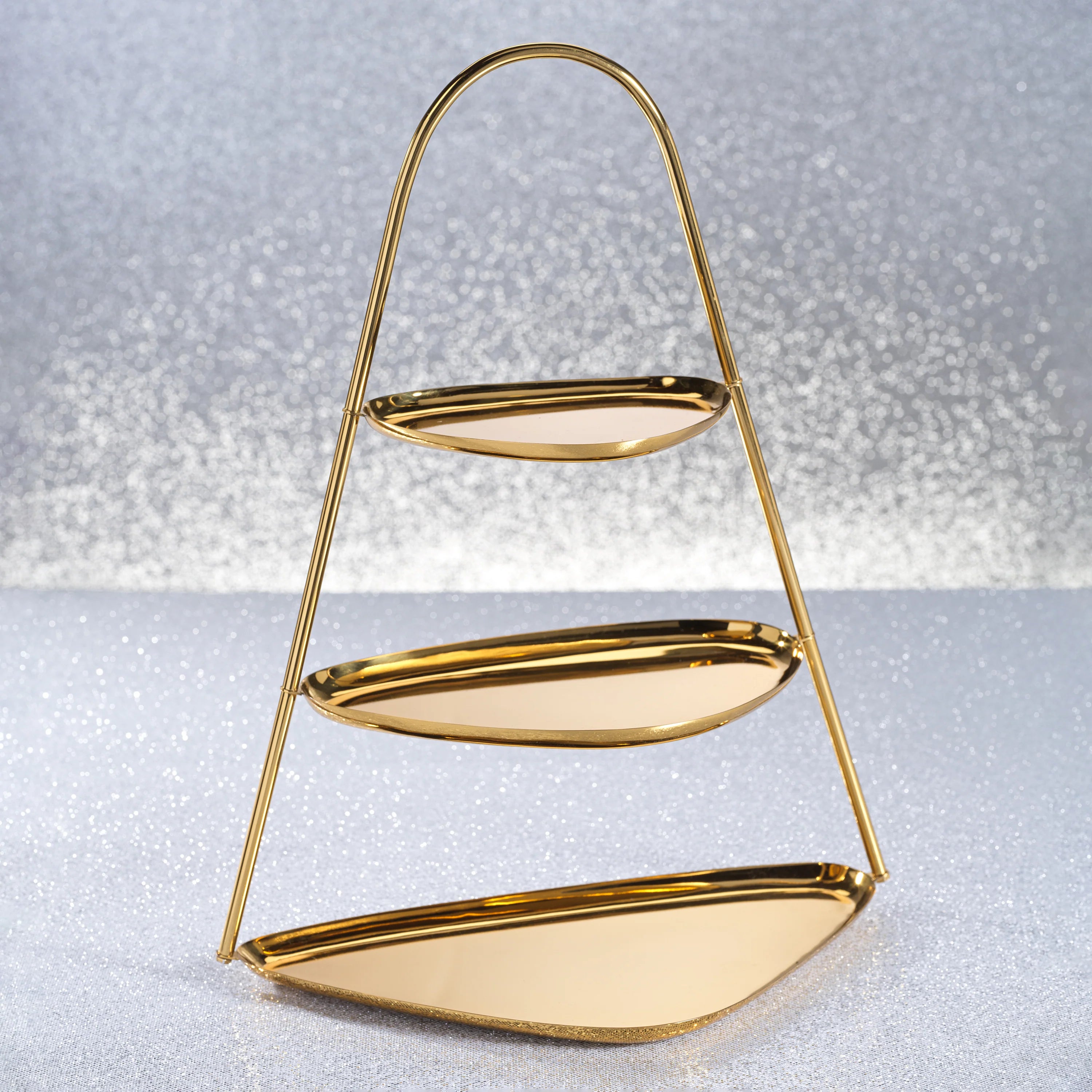 Epicurean 3-Tier Hors d'euvre and Petits | Polished Gold | In Shoppe Pickup Only