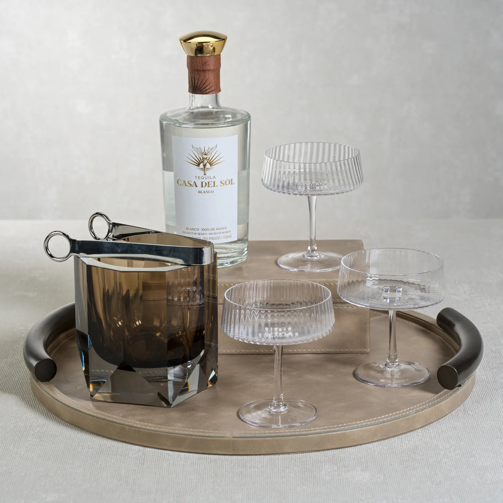 Round Mink Leather Tray | In Shoppe Pickup Only