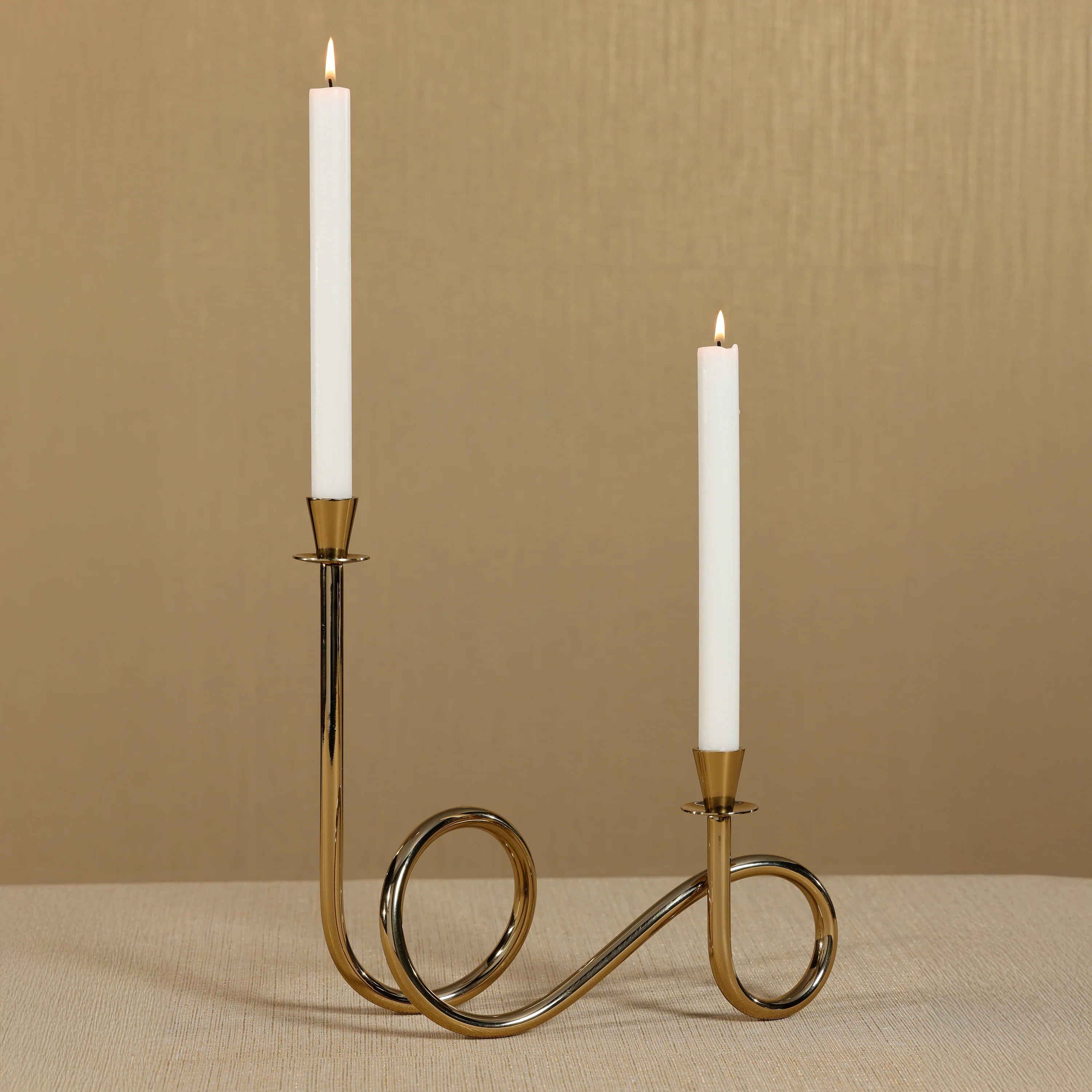 Breda 2-Tier Brass Candle Holder | Polished Gold | In Shoppe Pickup Only