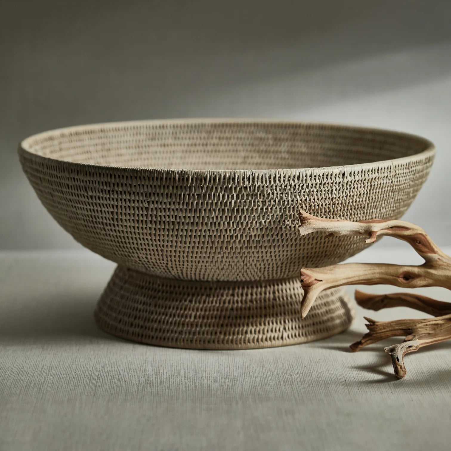 Lulu Large Rattan Footed Bowl | In Shoppe Pickup Only