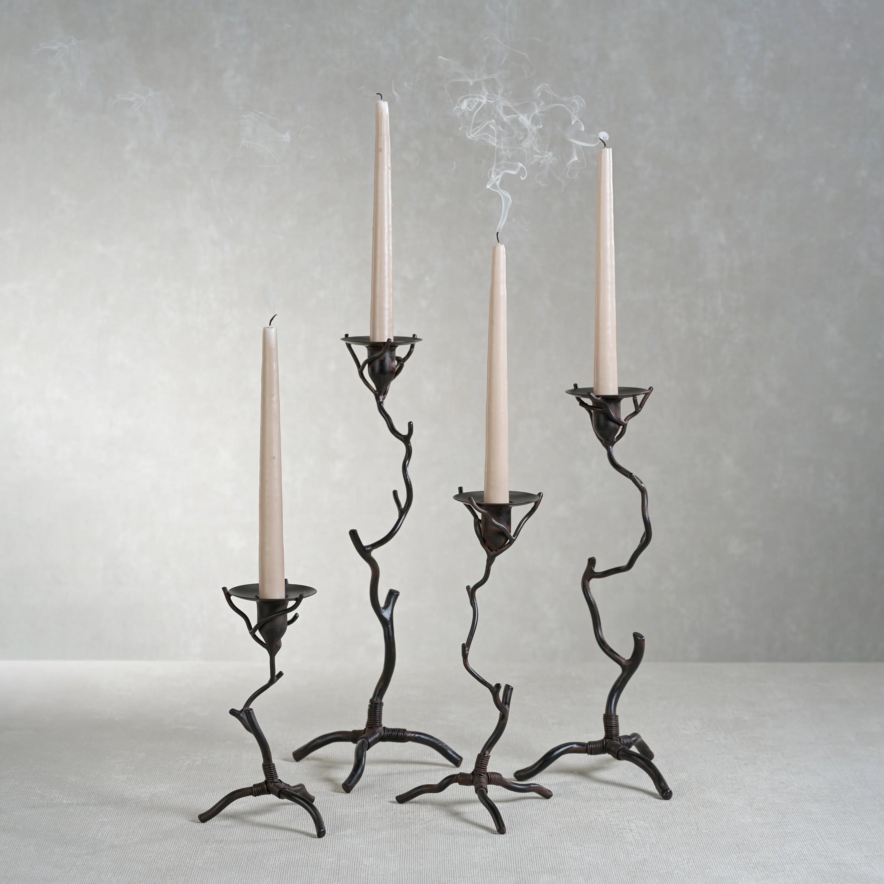 Twig Wrought Iron Candle Holder | Rust | In Shoppe Pickup Only