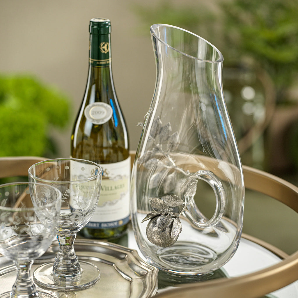 Lemon Pewter and Glass Off-Center Pitcher | In Shoppe Pickup Only