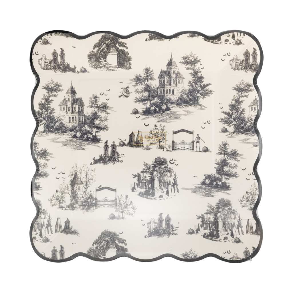 Halloween Toile Plate Set