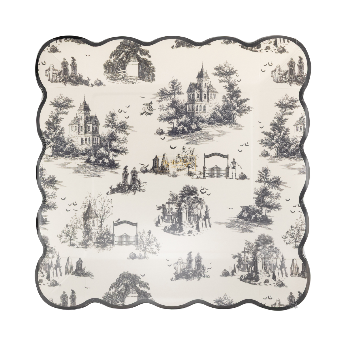 Halloween Toile Plate Set