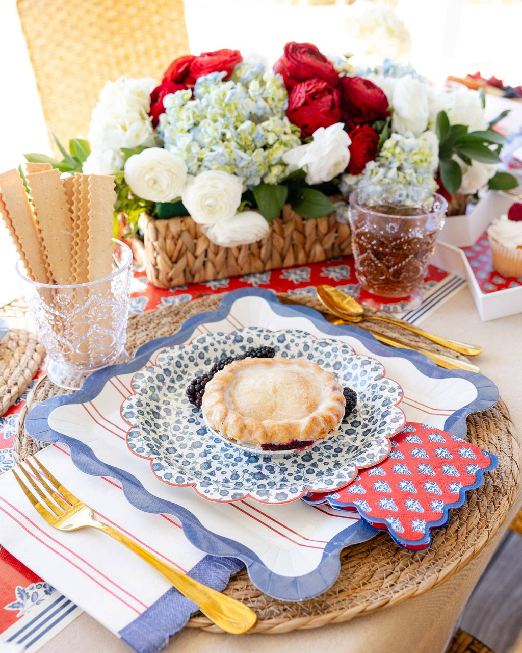 Red Stripes Paper Plate