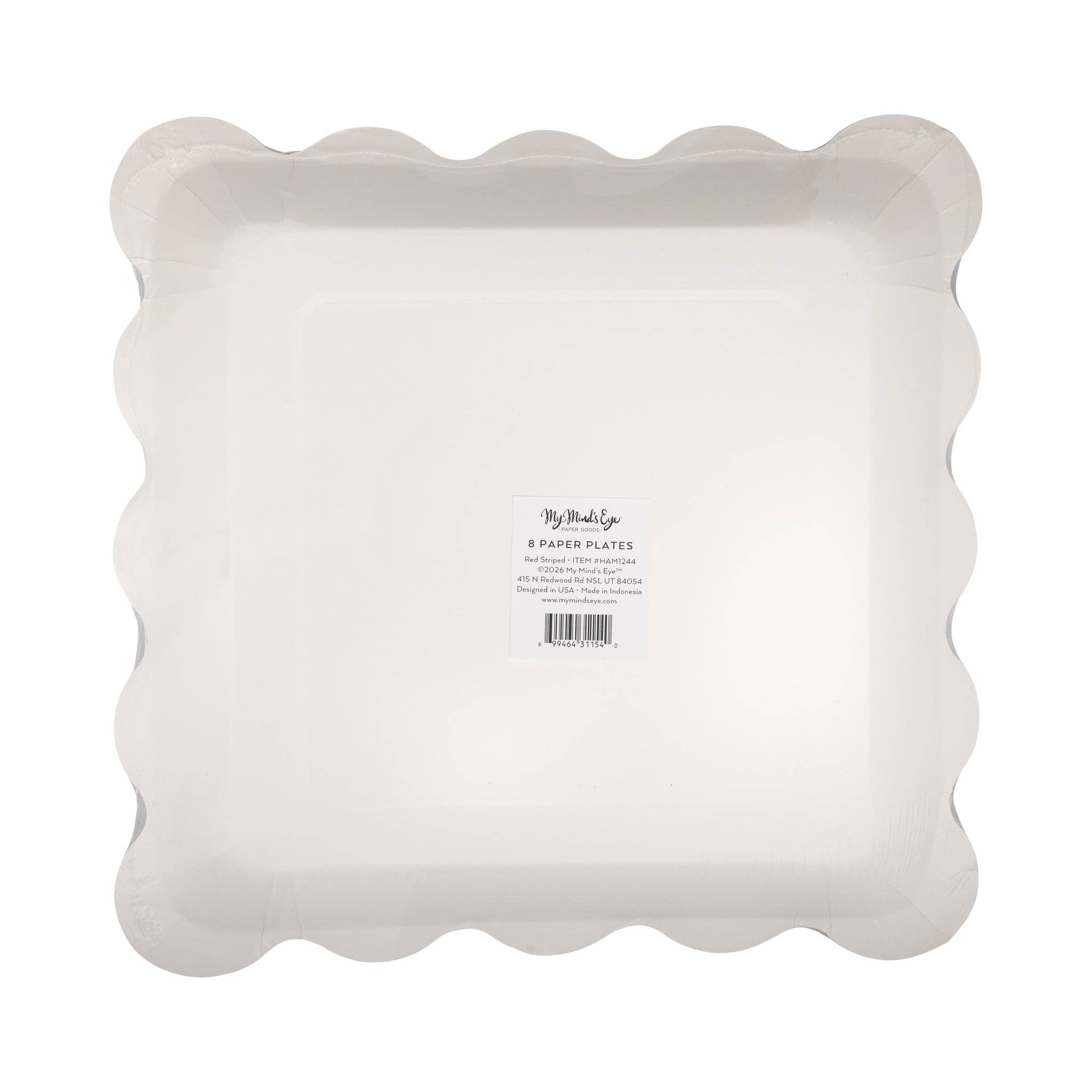 Red Stripes Paper Plate