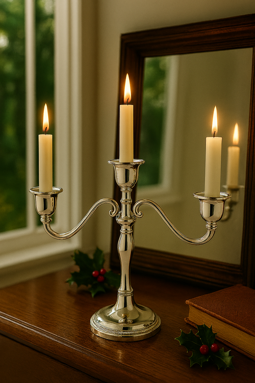 3 Light Candelabra Silver Plate | In Shoppe Pickup Only