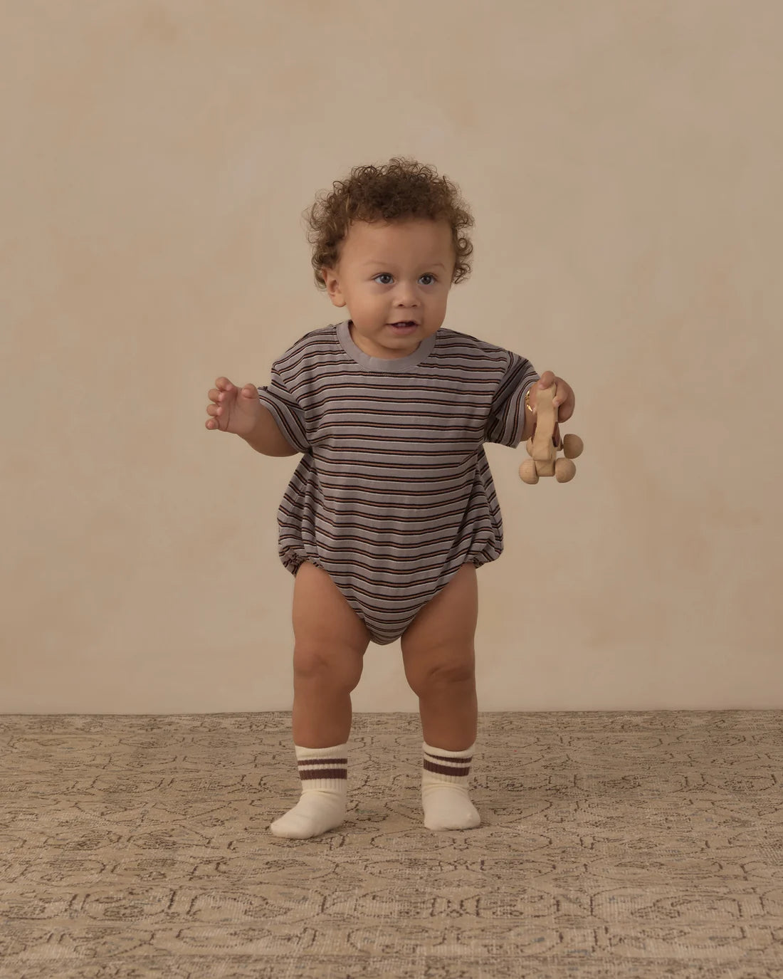 Relaxed Bubble Romper | Vintage Stripe