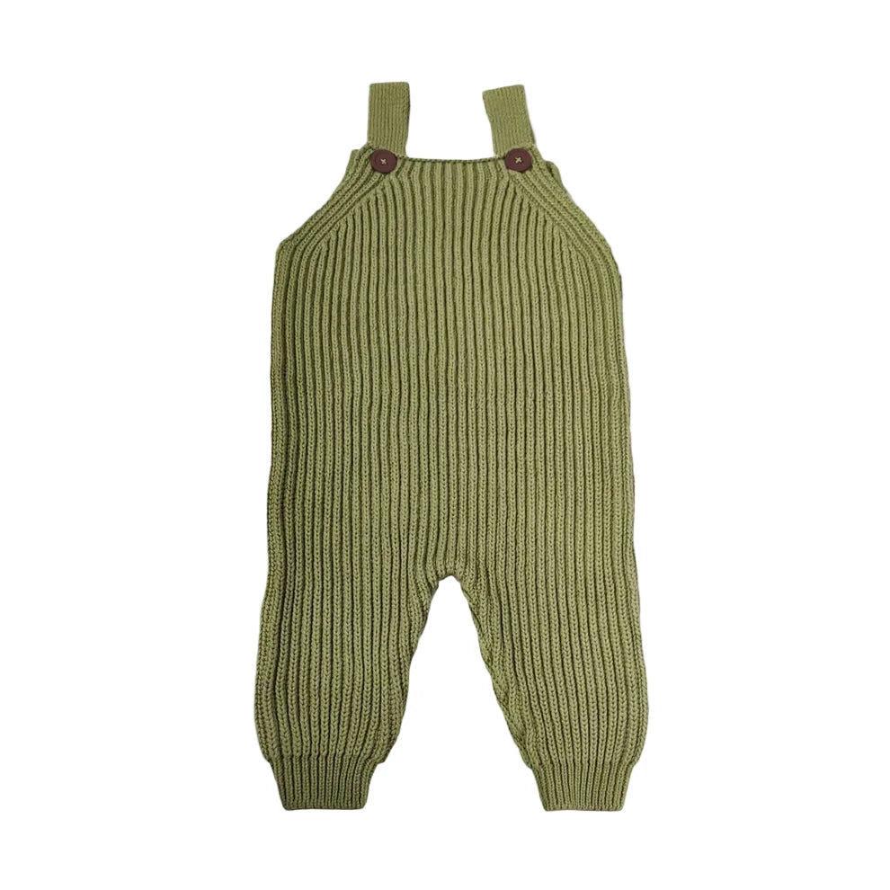 Moss Cotton Brioche Overalls