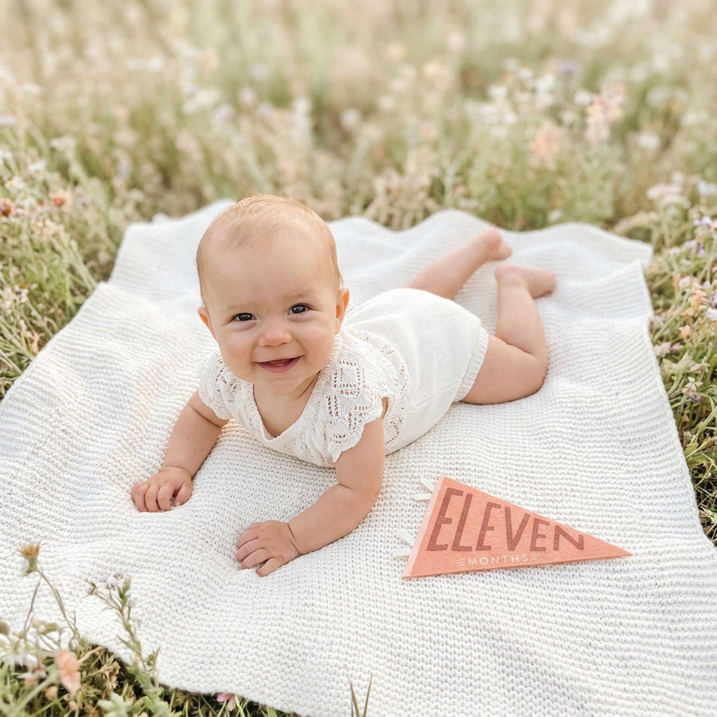 Blushing Meadow Baby Milestone Pennant
