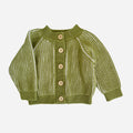 Green Cotton Brioche Cardigan