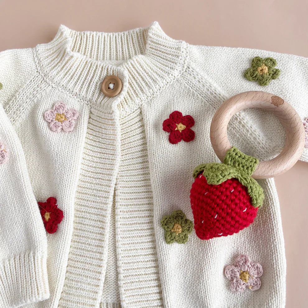 Multicolor Cotton Flower Cardigan