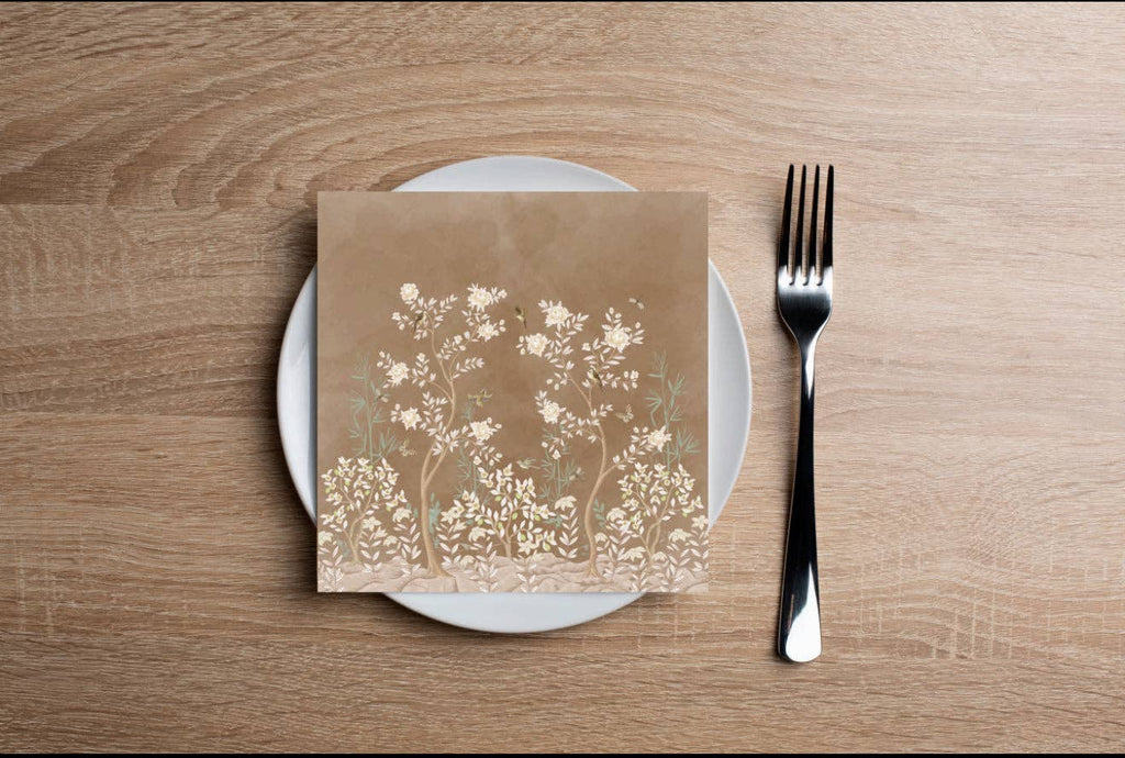 Neutral Forest Cocktail Napkin